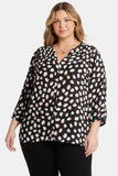 NYDJ Pintuck Blouse In Plus Size  - Matilda Dot
