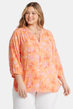 NYDJ Pintuck Blouse In Plus Size  - Candace