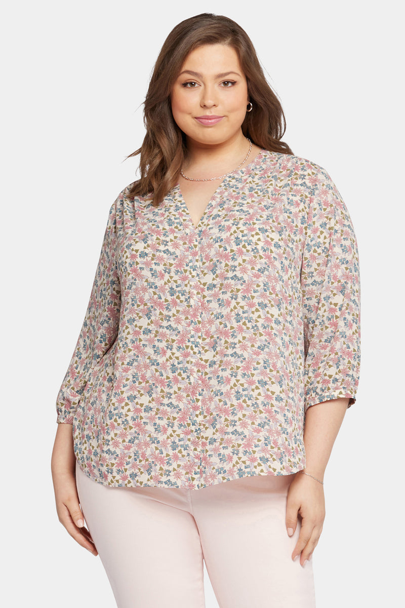 NYDJ Pintuck Blouse In Plus Size - Harlowe Hill