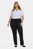 NYDJ Marilyn Straight Pants In Plus Size In Stretch Faux Suede - Black