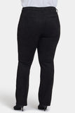 NYDJ Marilyn Straight Pants In Plus Size In Stretch Faux Suede - Black