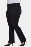 NYDJ Marilyn Straight Pants In Plus Size In Stretch Faux Suede - Black