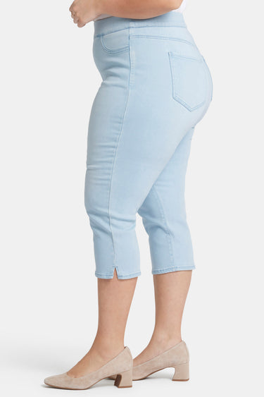 NYDJ Dakota Crop Pull-On Jeans In Plus Size In Soft-Contour Denim™ With Side Slits - Oceanfront
