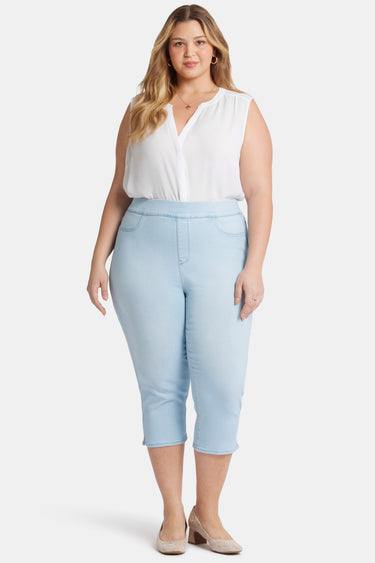 NYDJ Dakota Crop Pull-On Jeans In Plus Size In Soft-Contour Denim™ With Side Slits - Oceanfront