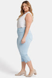 NYDJ Dakota Crop Pull-On Jeans In Plus Size In Soft-Contour Denim™ With Side Slits - Oceanfront