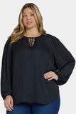 NYDJ Elsie Blouse In Plus Size - Black