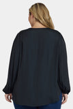 NYDJ Elsie Blouse In Plus Size - Black