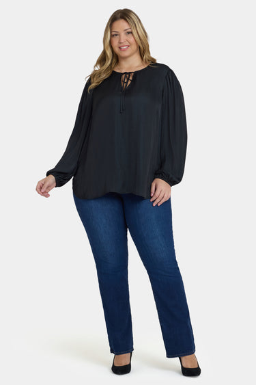 NYDJ Elsie Blouse In Plus Size - Black