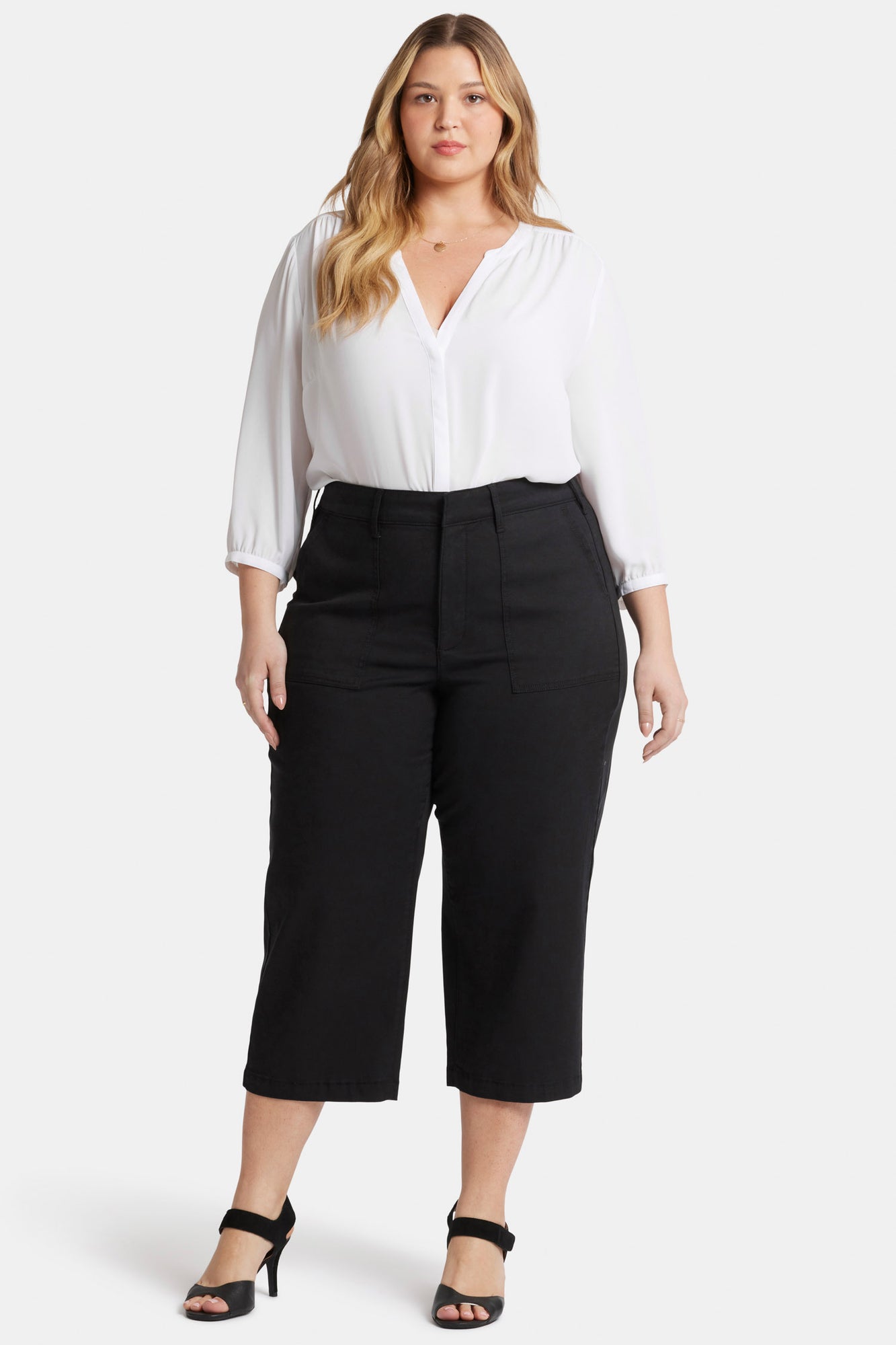 NYDJ Utility Pants In Plus Size In Stretch Twill With High Rise - Black