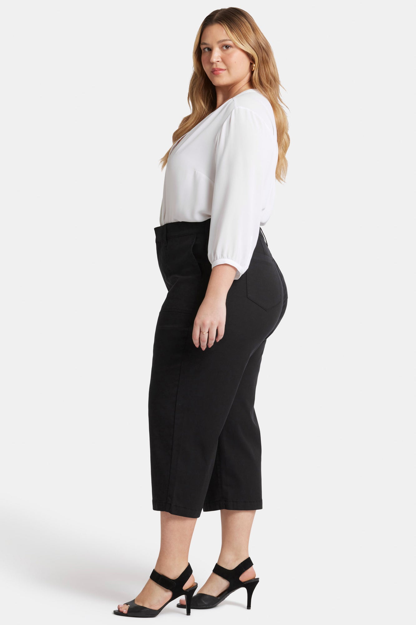 NYDJ Utility Pants In Plus Size In Stretch Twill With High Rise - Black