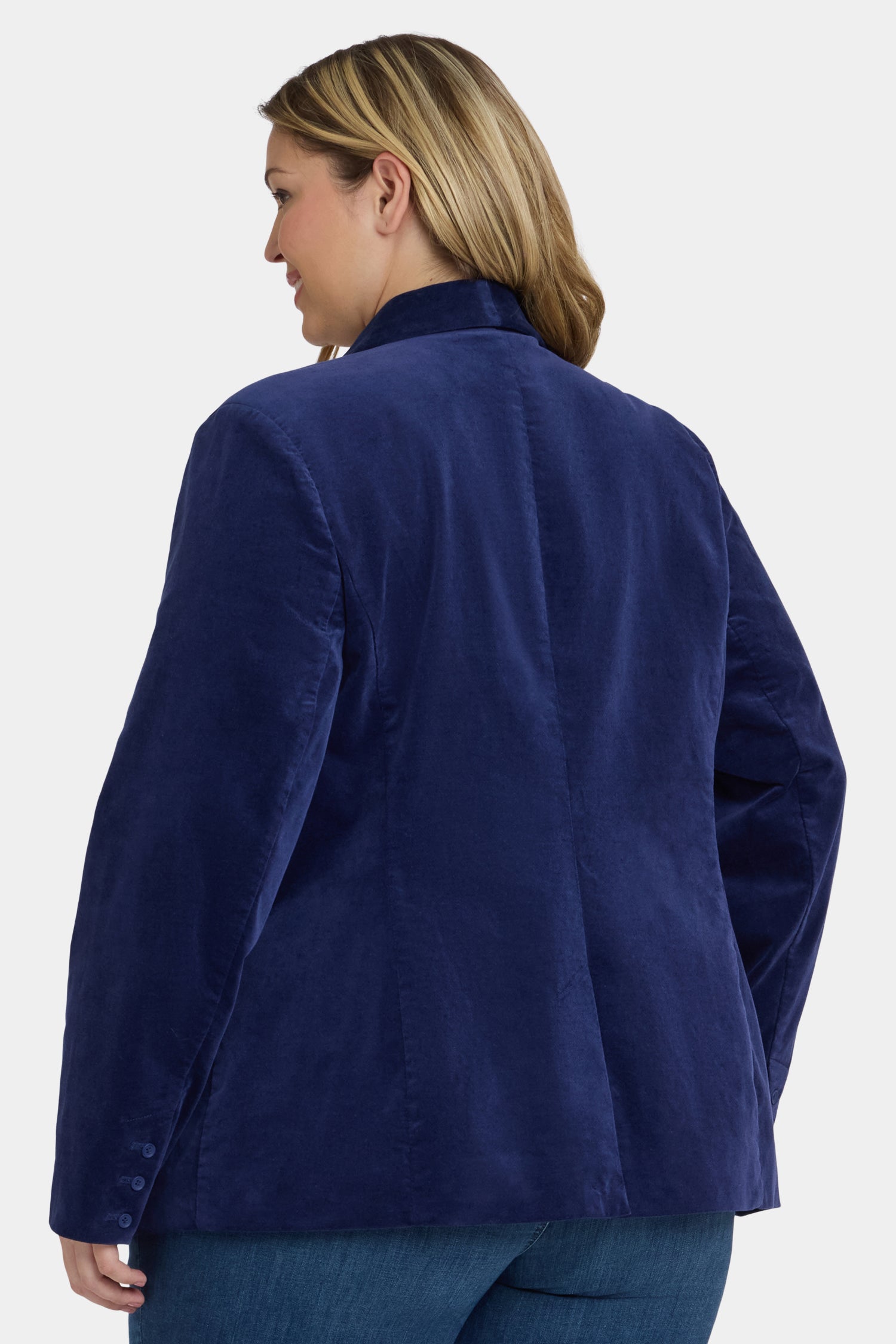 Tuxedo Jacket In Plus Size In Velveteen - Dark Sapphire Blue | NYDJ