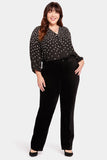 NYDJ Straight Leg Trouser Pants In Plus Size In Velveteen - Black