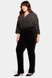 NYDJ Straight Leg Trouser Pants In Plus Size In Velveteen - Black