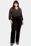 NYDJ Straight Leg Trouser Pants In Plus Size In Velveteen - Black