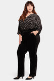 NYDJ Straight Leg Trouser Pants In Plus Size In Velveteen - Black