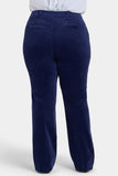 NYDJ Straight Trouser Pants In Plus Size In Velveteen With High Rise - Dark Sapphire