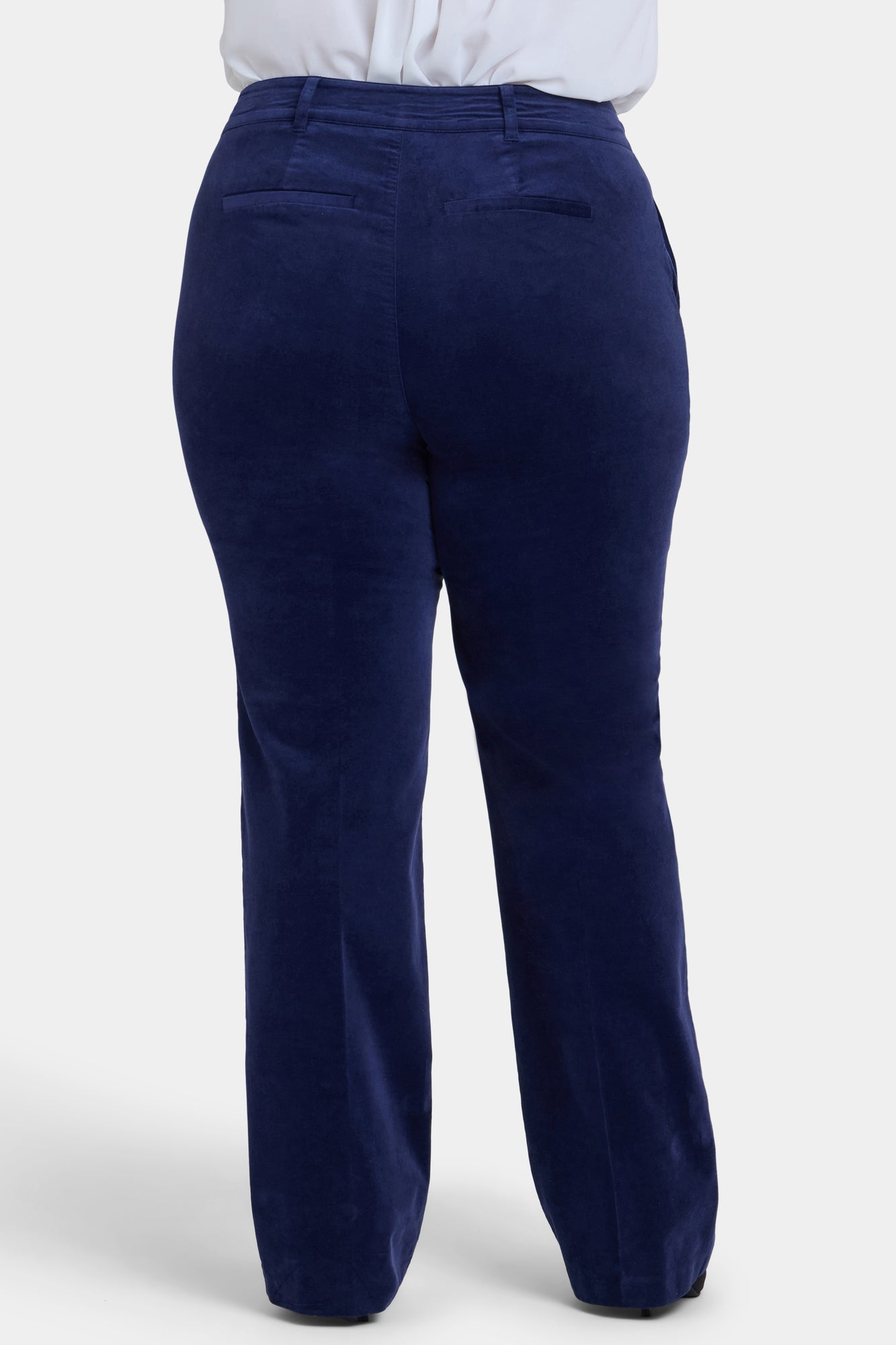 NYDJ Straight Trouser Pants In Plus Size In Velveteen With High Rise - Dark Sapphire
