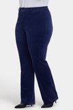 NYDJ Straight Trouser Pants In Plus Size In Velveteen With High Rise - Dark Sapphire