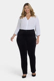 NYDJ Marilyn Straight Pants In Plus Size In Velveteen - Black