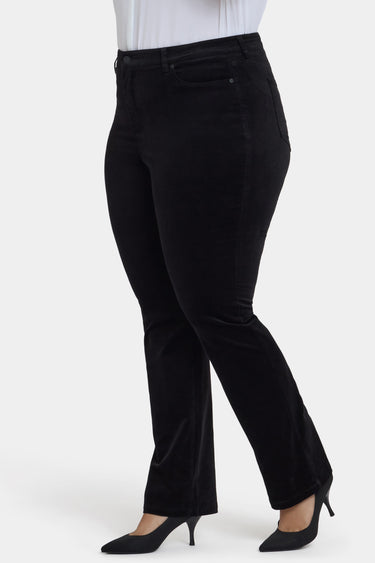 NYDJ Marilyn Straight Pants In Plus Size In Velveteen - Black