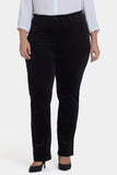 NYDJ Marilyn Straight Pants In Plus Size In Velveteen - Black