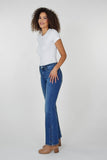 NYDJ Ava Flared Jeans With Side Button Plackets - Lake Notre-Dame