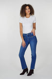 NYDJ Marilyn Straight Jeans With Front Button Flap Pockets - Lake Notre-Dame