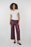 NYDJ Vegan Stretch Leather Wide Leg Trouser Pants Sculpt-Her™ Collection - Black