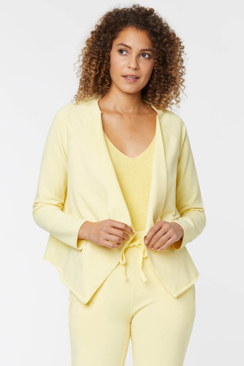 Open Front Sweatshirt Jacket Forever Comfort™ Collection - Yellow Daisy  Yellow