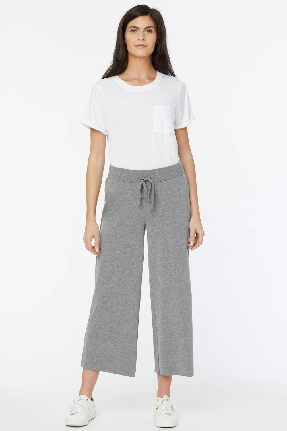 Drawstring Wide Leg Pants Forever Comfort™ Collection - Light Heather Grey  Grey | NYDJ