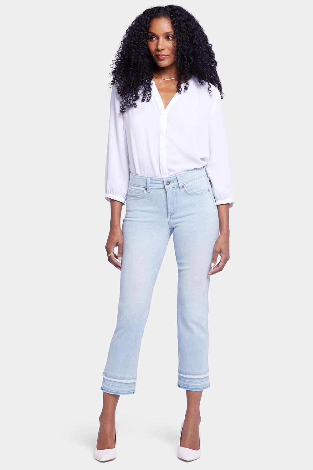 Marilyn Straight Ankle Jeans With Attached Released Hems - Brightside Blue  | NYDJ