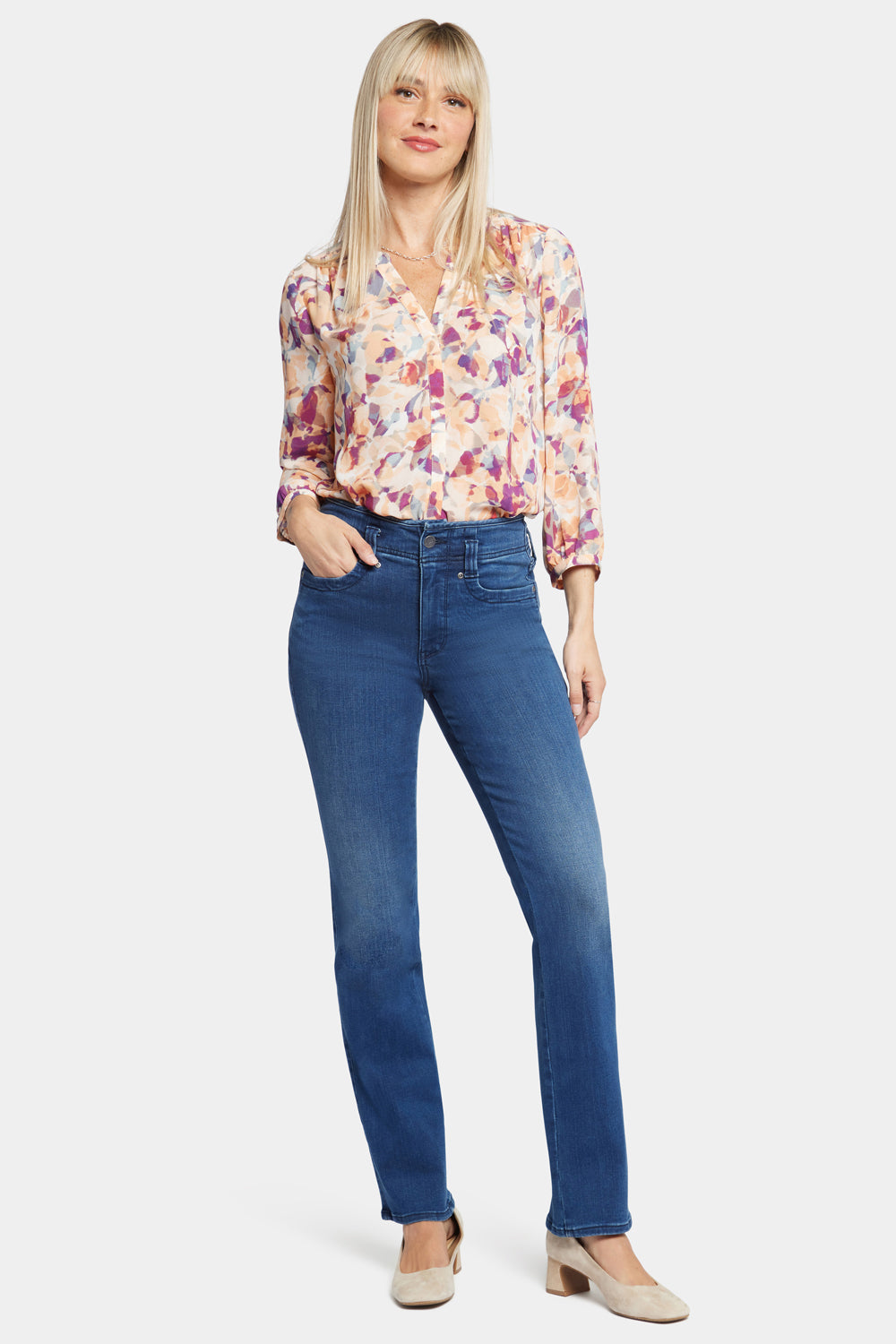 Rendezvous Rise Jeans NYDJ Straight - Blue | With Marilyn High