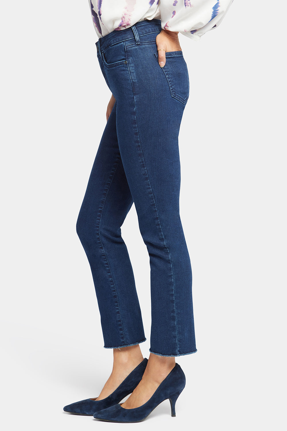 Nydj sheri slim ankle jeans with frayed on sale hem