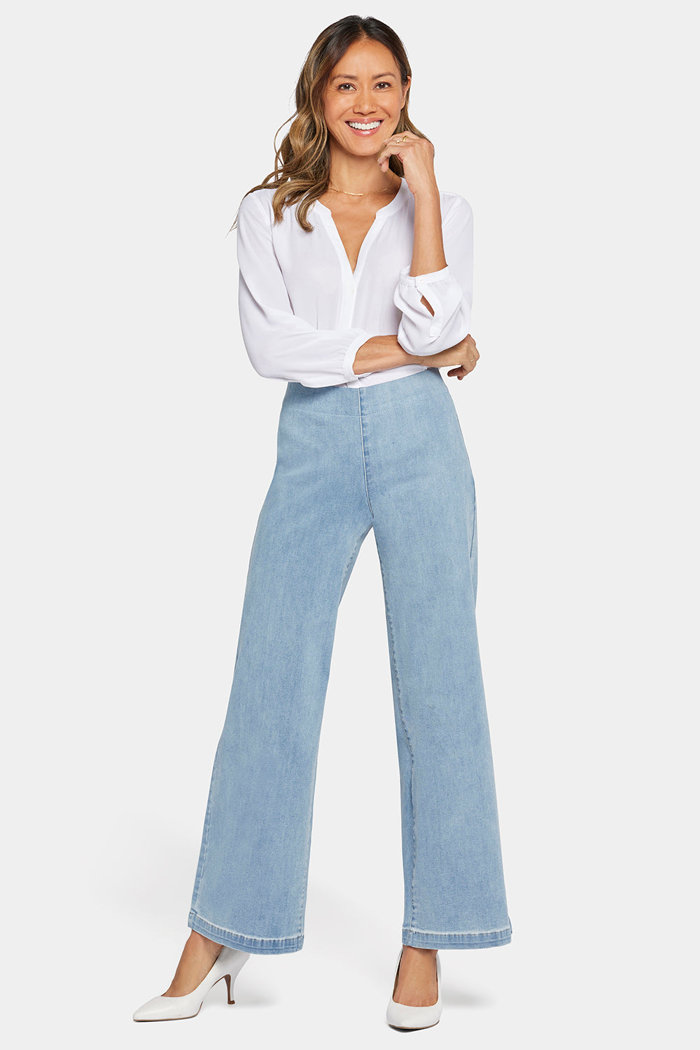 Teresa Wide Leg Pull-On Jeans - Crystalline Blue | NYDJ