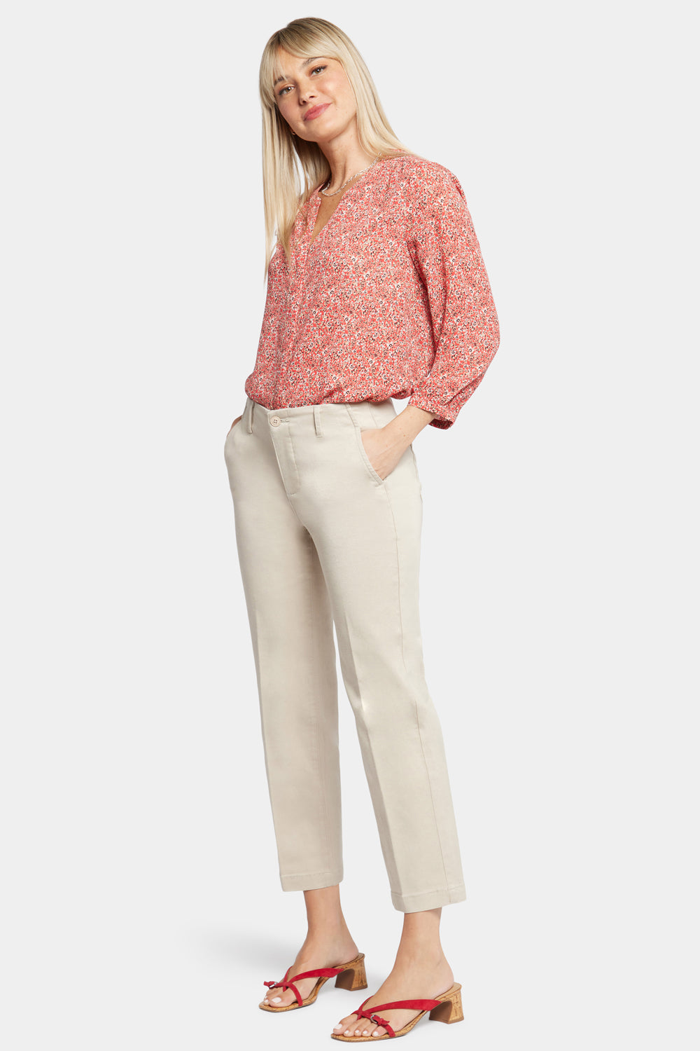 Marilyn Straight Ankle Pants In Stretch Twill - Feather Tan | NYDJ