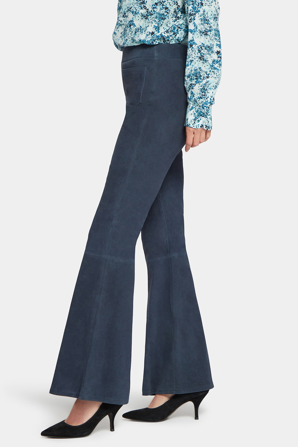 Stretch Suede Flared Pants STATEMENT NYDJ™ - Oxford Navy Blue