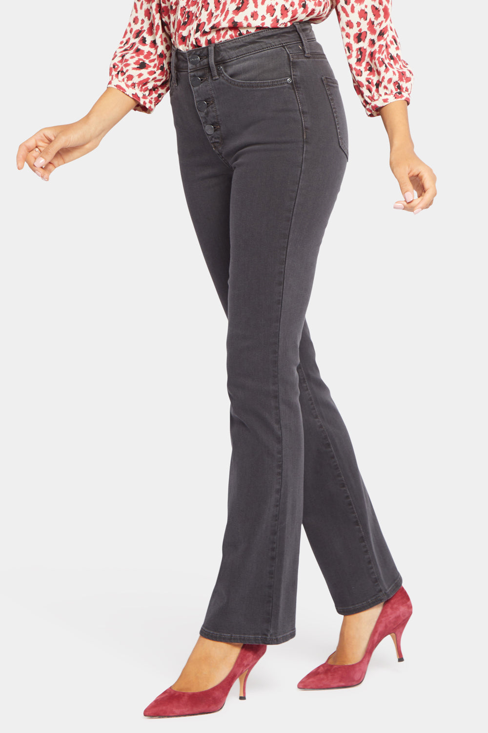 Barbara Bootcut Jeans In Petite In Sure Stretch® Denim With Exposed Button  Fly - Sierra Grey | NYDJ