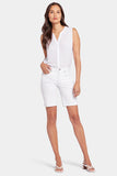 NYDJ Ella Denim Shorts In Petite With Side Slits - Optic White