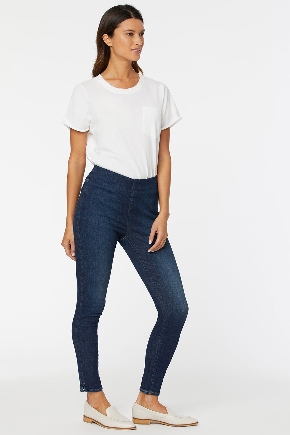 Super Skinny Ankle Pull-On Jeans In Petite In SpanSpring™ Denim With Side  Slits - Clean Vista Blue