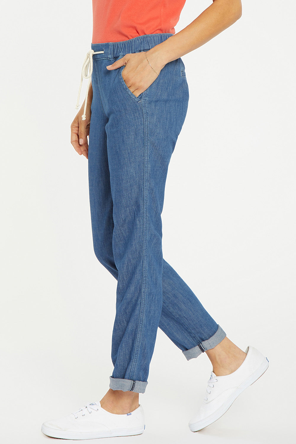 Slim Jogger Ankle Pants In Petite With Roll Cuffs - Horizon Base | NYDJ