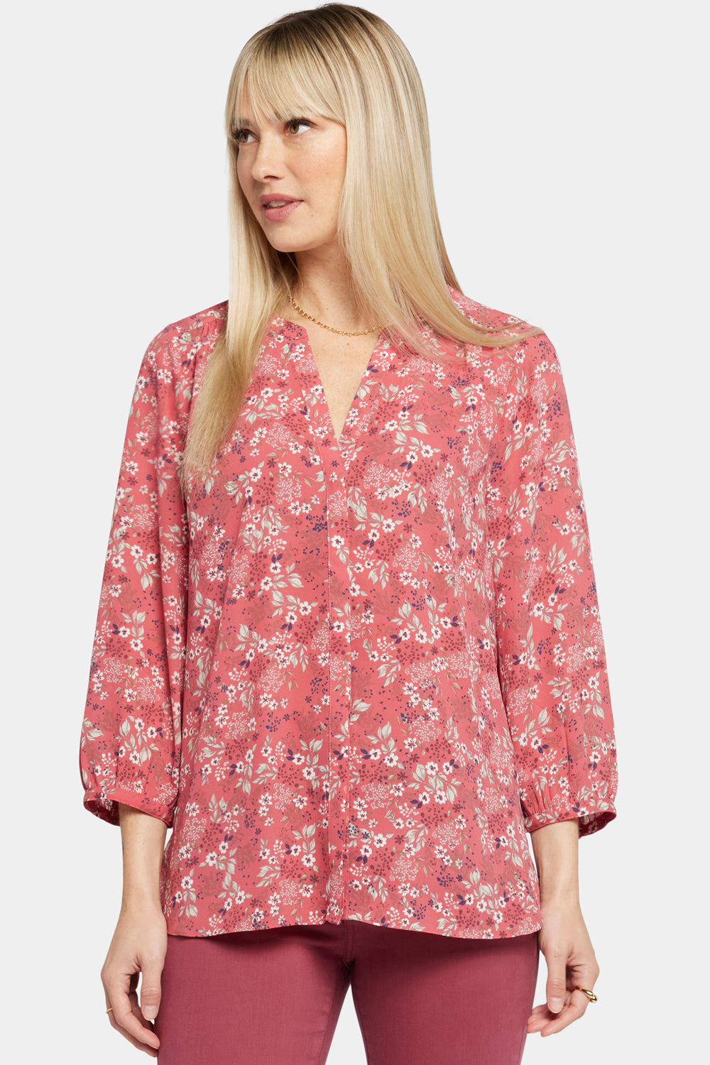 NYDJ Women's Flounce Sleeve Blouse