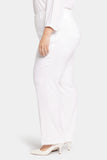 NYDJ Marilyn Straight Pants In Plus Size In Stretch Linen - Optic White
