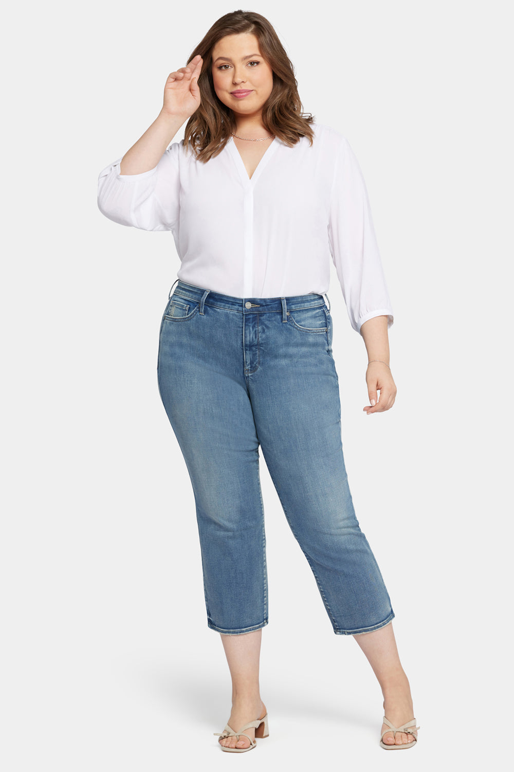 Relaxed Piper Crop Jeans In Plus Size In Cool Embrace® Denim - Romance Blue