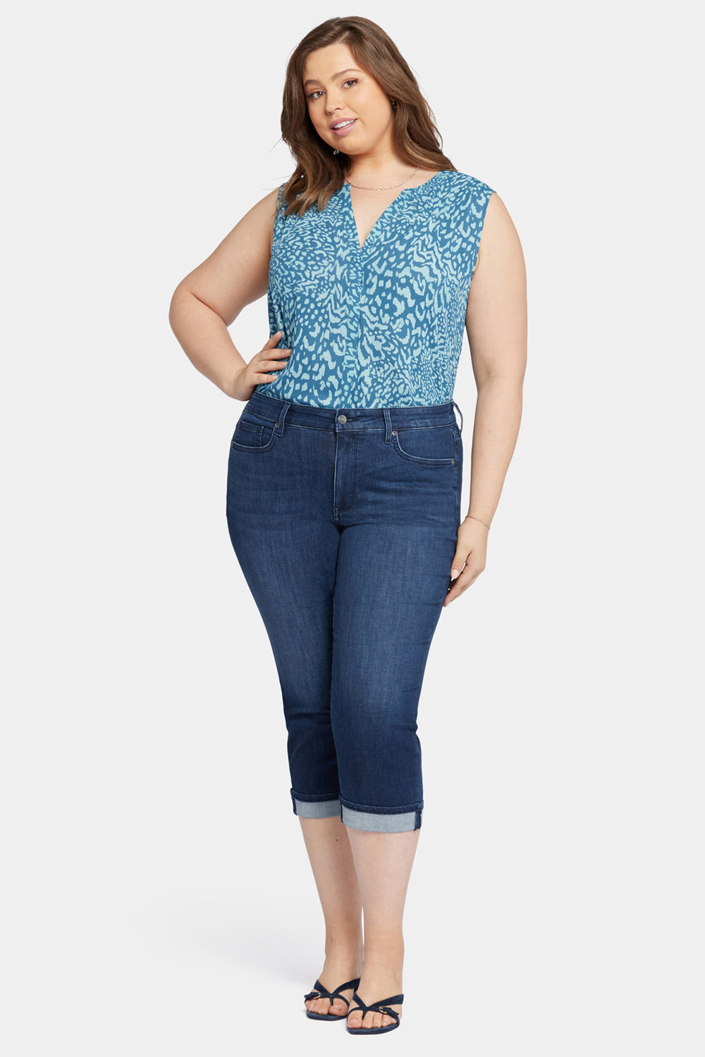 Marilyn Straight Crop Jeans In Plus Size In Cool Embrace® Denim
