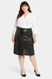 NYDJ Faux Leather A-Line Skirt In Plus Size Sculpt-Her™ Collection - Black