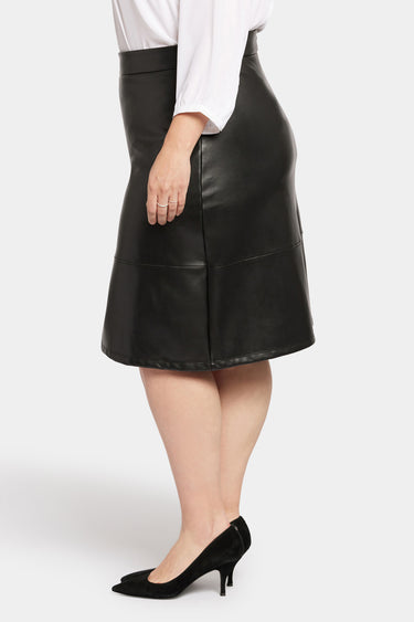 NYDJ Faux Leather A-Line Skirt In Plus Size Sculpt-Her™ Collection - Black