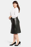 NYDJ Faux Leather A-Line Skirt In Plus Size Sculpt-Her™ Collection - Black