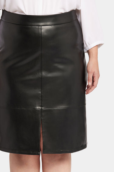 NYDJ Faux Leather A-Line Skirt In Plus Size Sculpt-Her™ Collection - Black