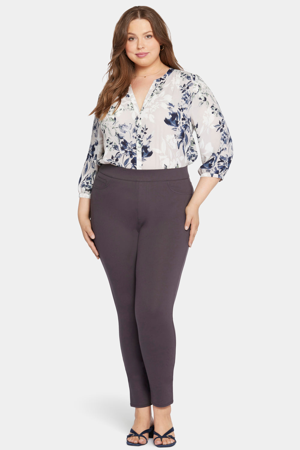 Modern Legging Pants In Plus Size Sculpt-Her™ Collection - Cordovan Brown