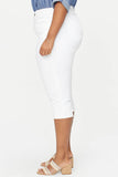NYDJ Marilyn Straight Crop Jeans In Plus Size In Cool Embrace® Denim With Cuffs - Optic White